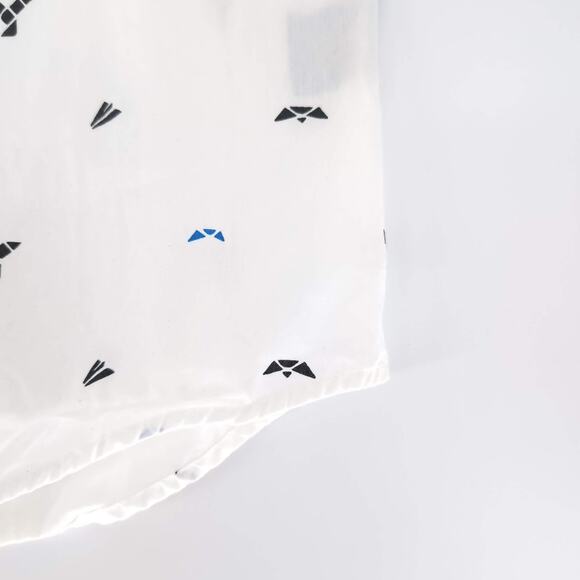 P & K Cuffs Mens White & Black Blue Button Down Short Sleeve GUC Shirt - Size XL - Picture 7 of 12